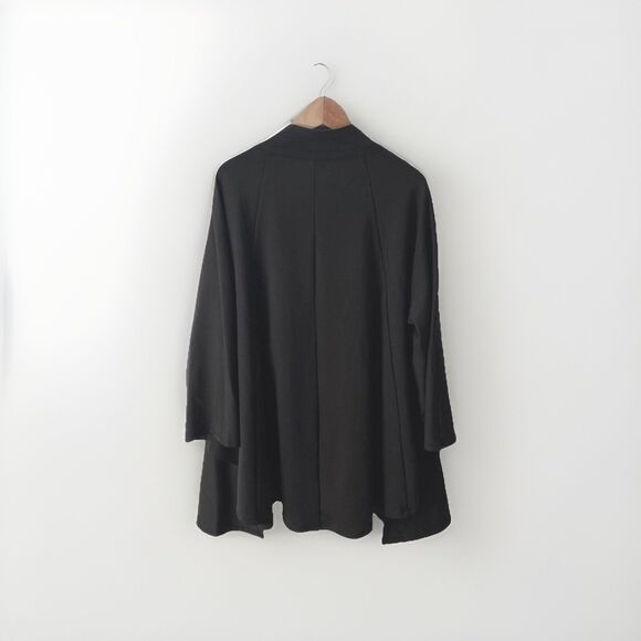 PATRIZIA LUCA NWT Trench Coat Women’s M Swing Jacket Black Y2K Goth Cyberpunk - Picture 3 of 12